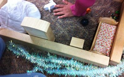 Winter Sparkle in Block Play and Dollhouse Play!