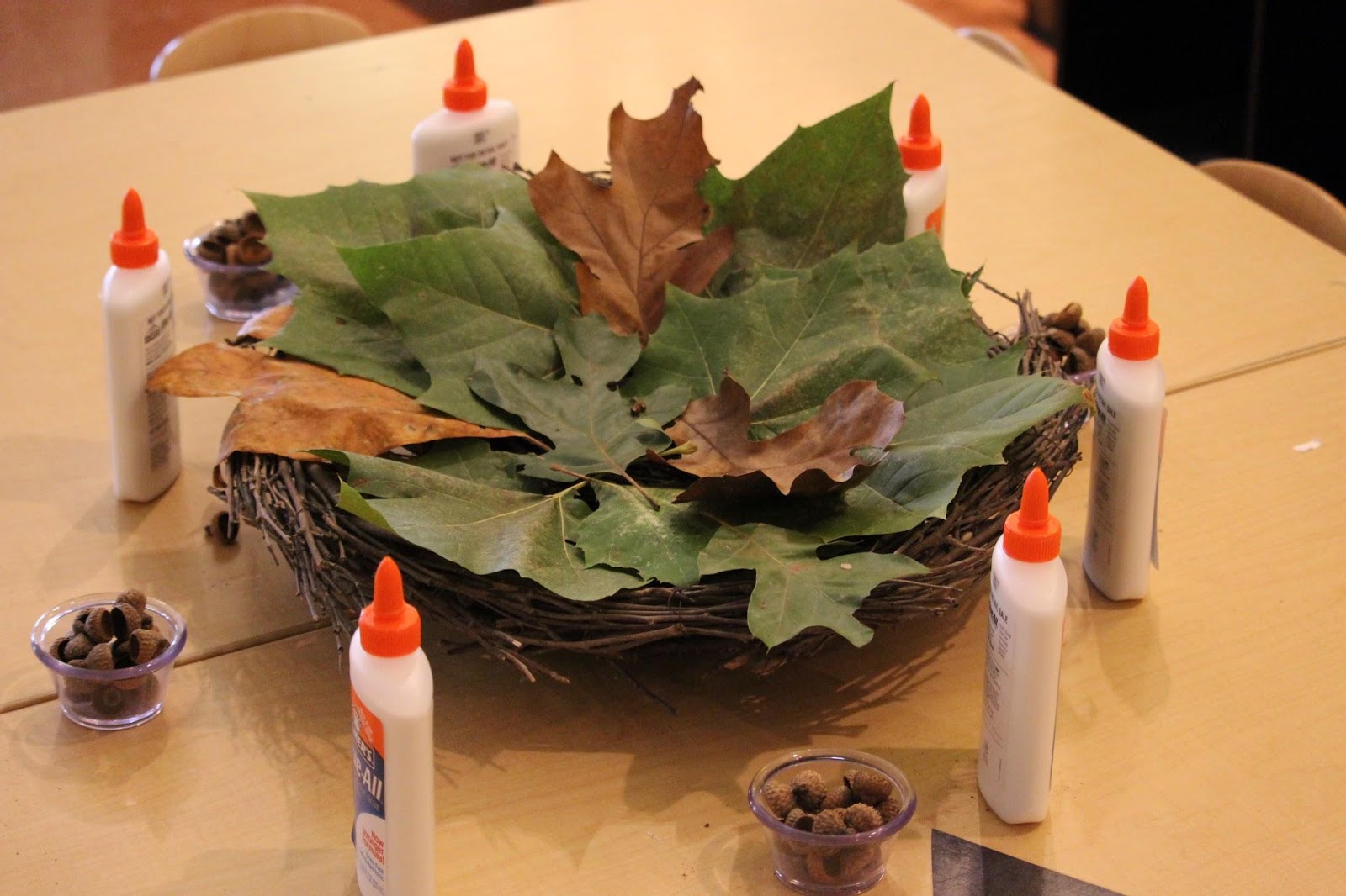 leaf collage for nature based loose parts for the Reggio inspired classroom